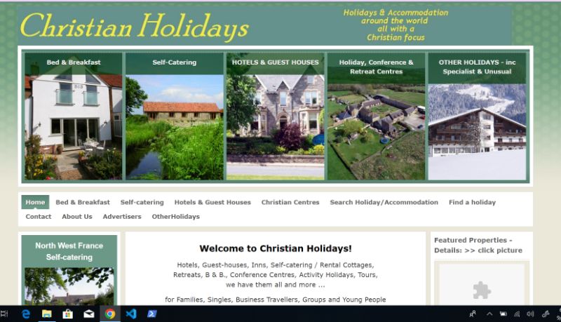 Screenshoot Of Christians holidays Website