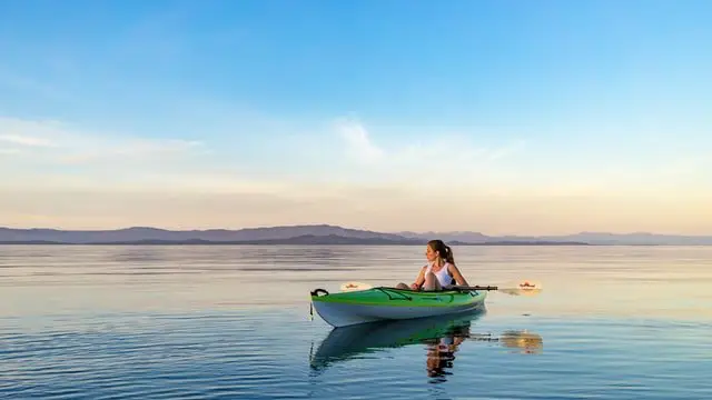 kayaking on open water
