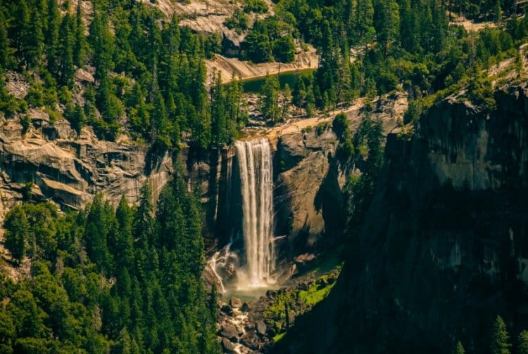 Aerial View of a Waterfall  in Yosemite 