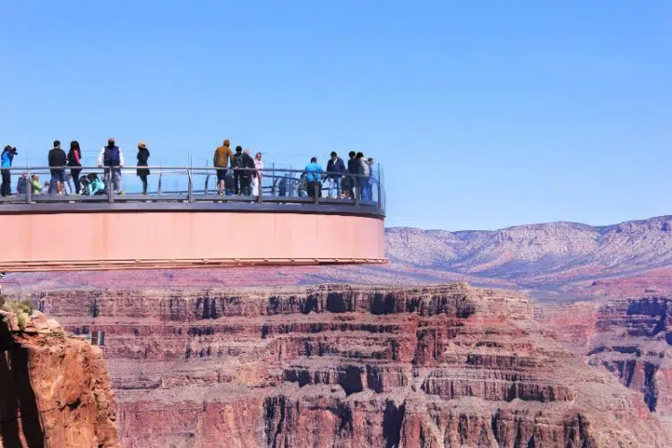 Tourist on Grand Canyon Skywalk