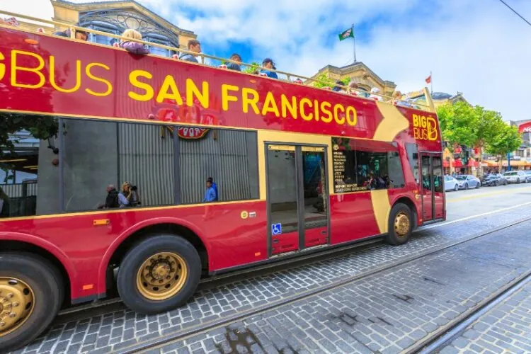 closeup of San Francisco Bus Tour 