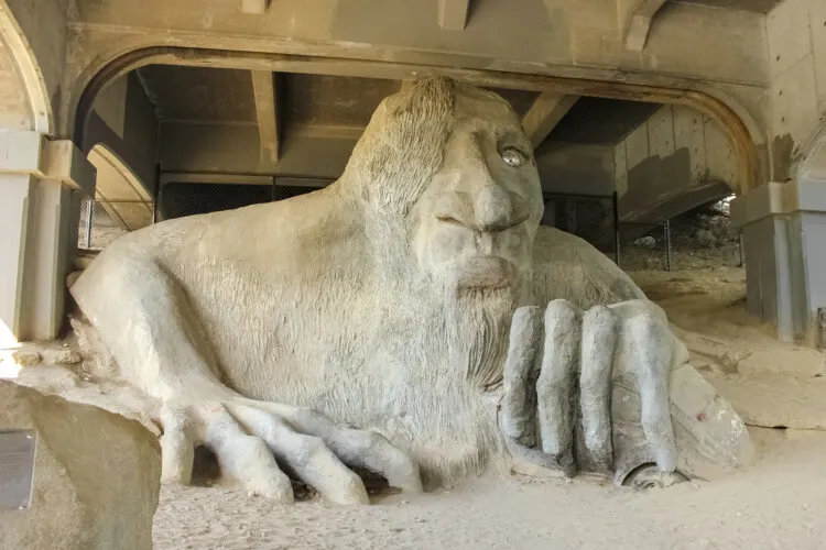 Sculpture of Fremont Troll in Seattle