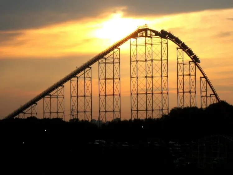 Hershey Park Roller Coaster and Sunset