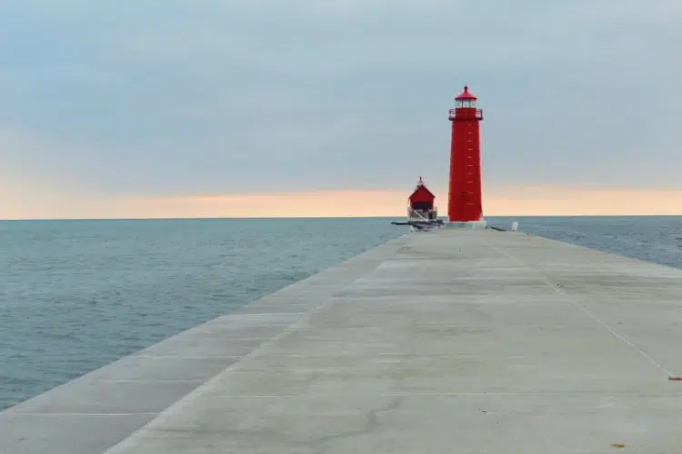 Lake Michigan Lighthouse and Skyline
