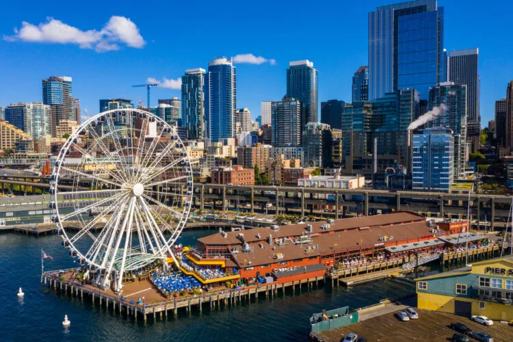 Seattle Great Wheel aerial view