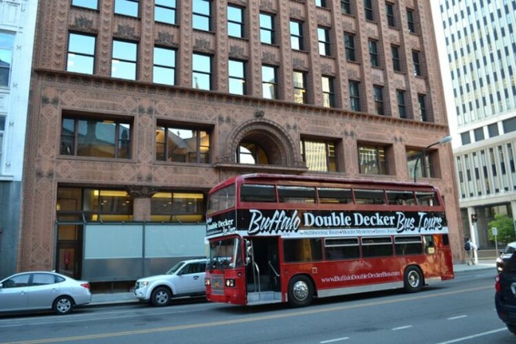Buffalo Double decker bus on street