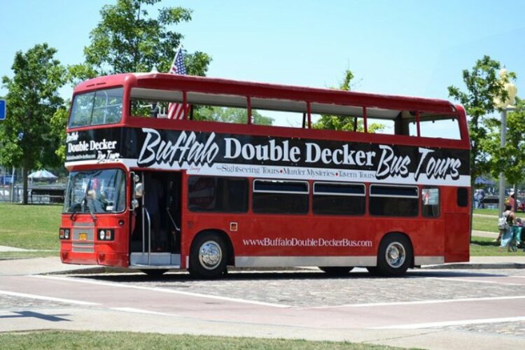 Buffalo Double Decker bus parked