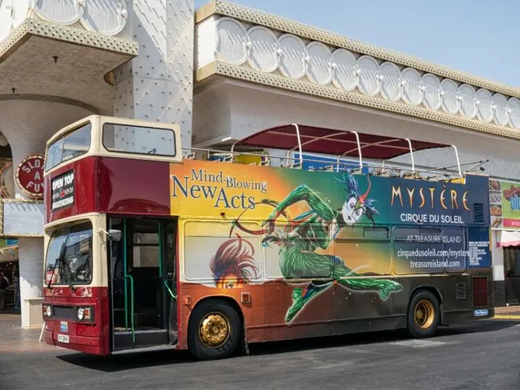 Tour bus parked on street