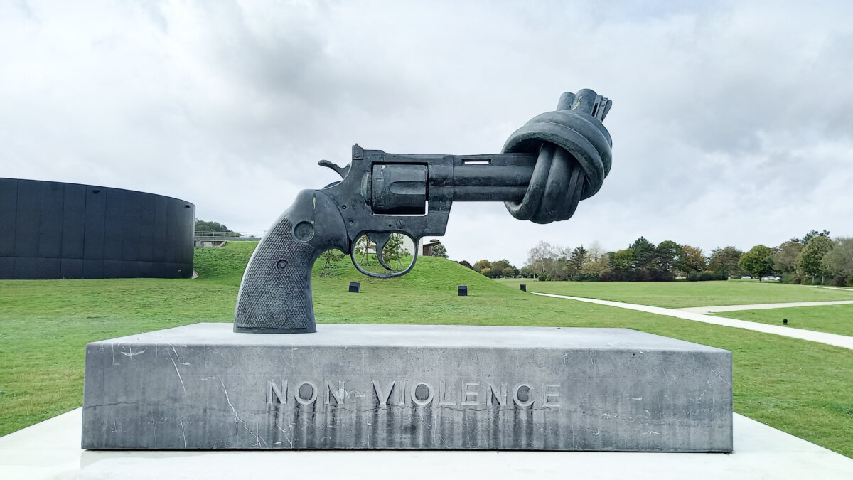 The Nonviolence symbol at Cean Peace Memorial