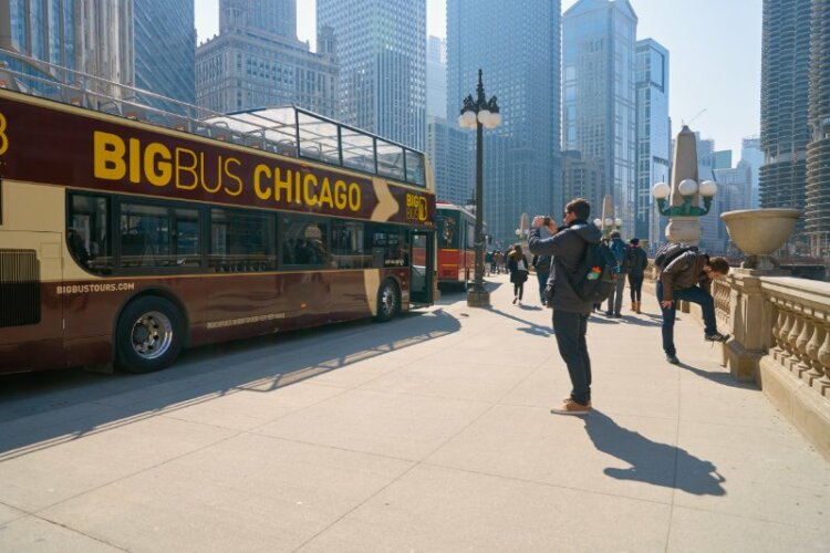 double decker bus parked on street