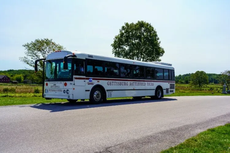Gettysburg Battlefield Tour bus  parked