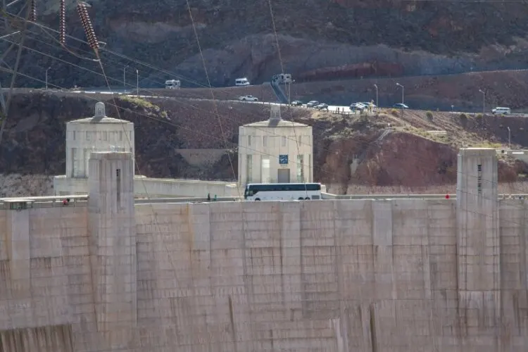 Bus on top of Hoover dam