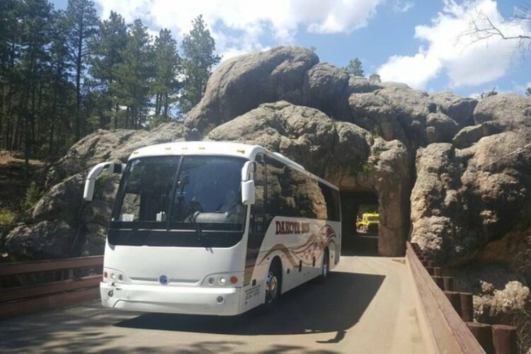 Bus leaving Black Hills