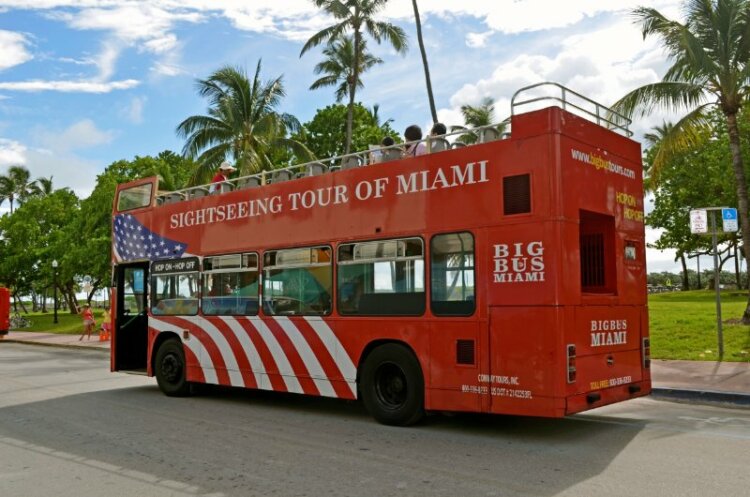Tourist exploring Miami on Bus