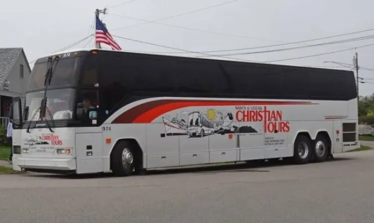 View of Christian bus tour