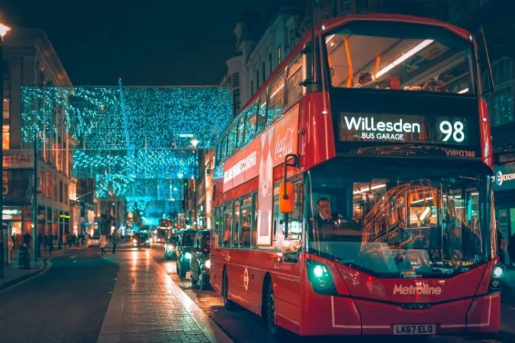 London Bus on Christmas