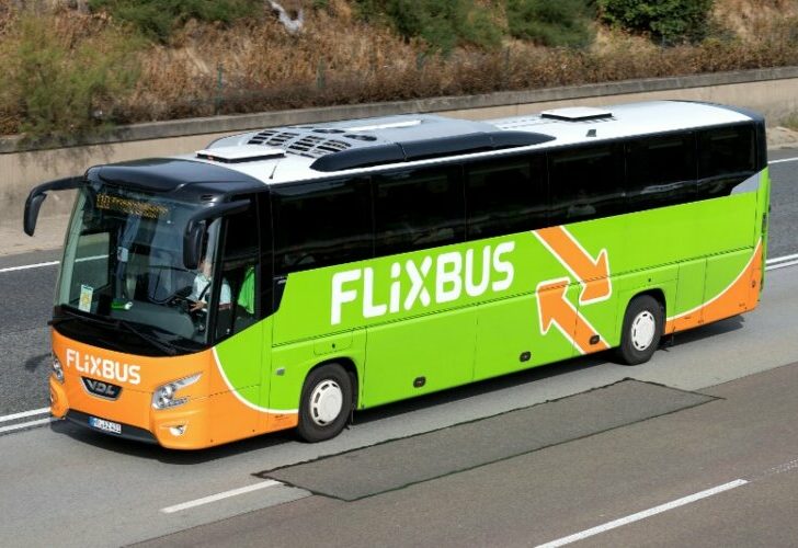 Flixbus moving on the road