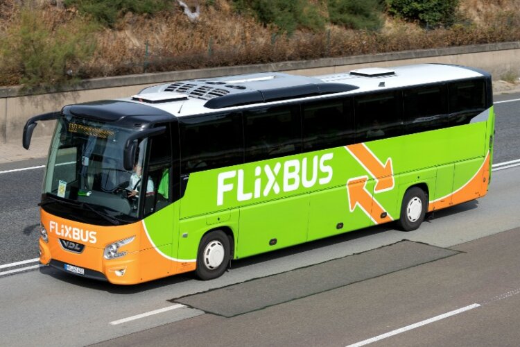 Flixbus moving on the road