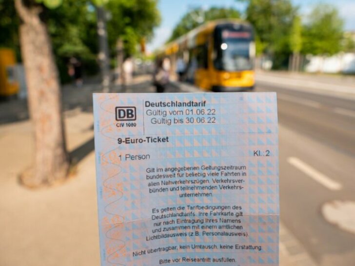 Bus ticket with bus in the background