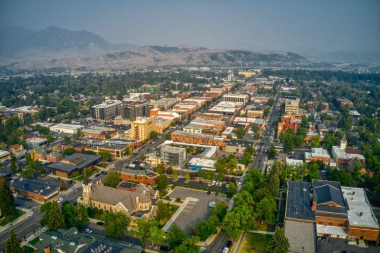 Aerial View of Downtown Bozeman