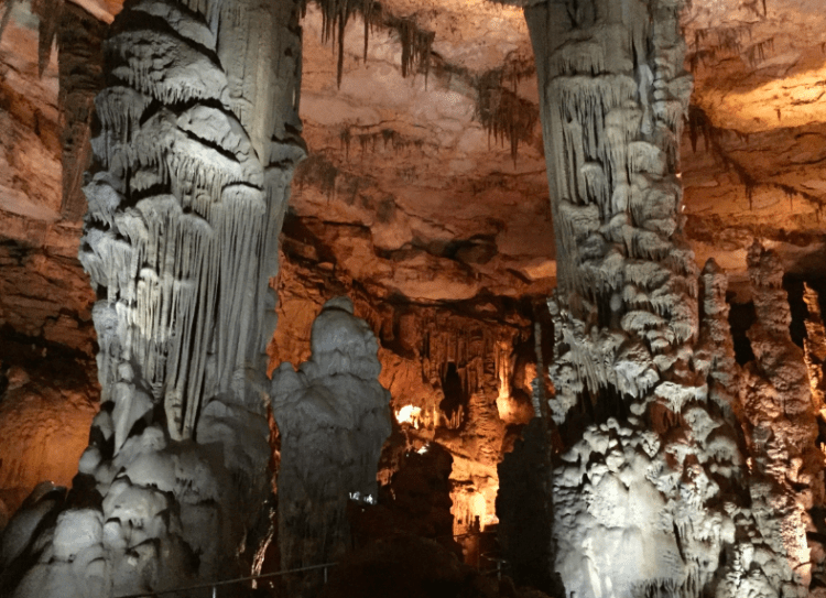 spectacular columns inside the cathedral caverns