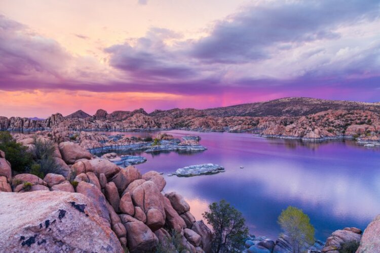 Colorful sky and a sunset in Prescott