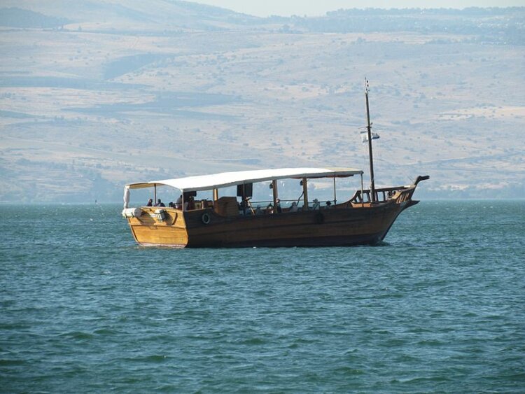 A boat on the Sea of Galilee