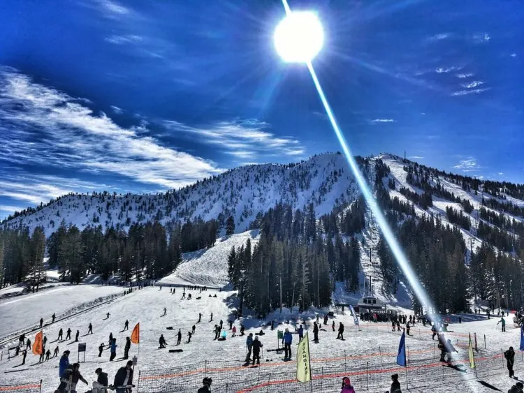 skiers flock at the icy Mount Rose