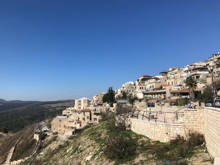 houses on the hill in sunny tzfat