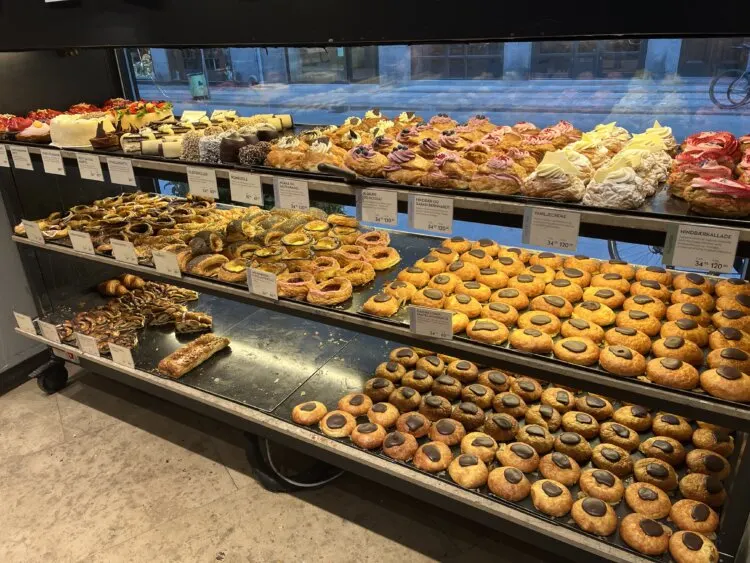 Delicious danish pastries at a local pastry shop in Copenhagen
