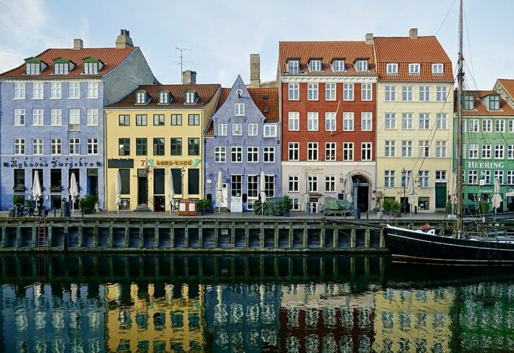 colorful houses near the canal at Nyhavn, Copenhagen