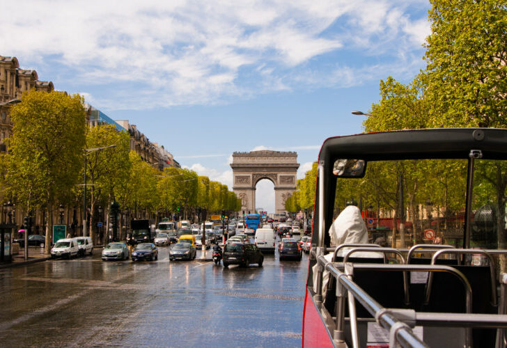 Triumphal Arch view from the Paris tour bus