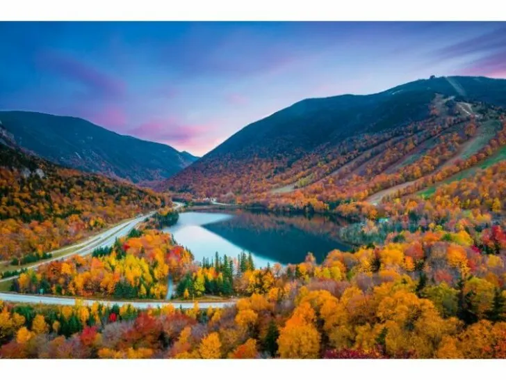 Beautiful fall colors in Franconia Notch State Park