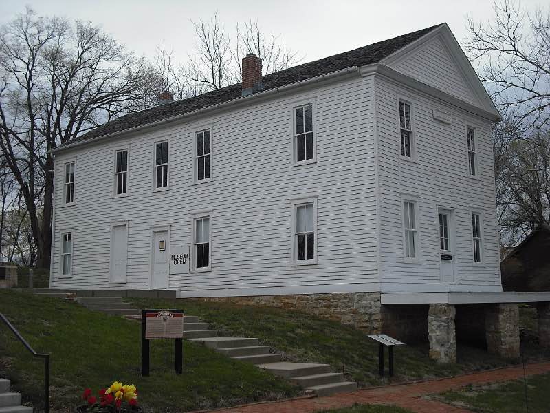 exterior building of the Constitution Hall in Lecompton, Kansas