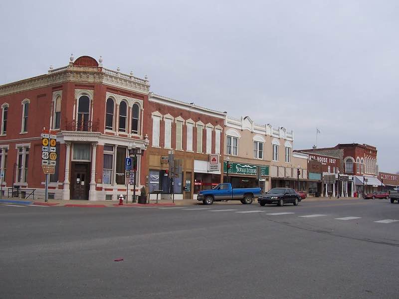 buildings in the Main Street of Council Grove