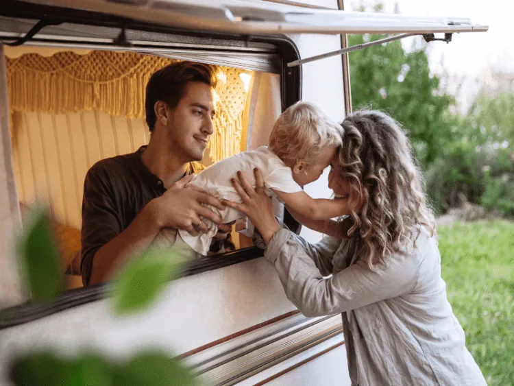 Family living in a camper van