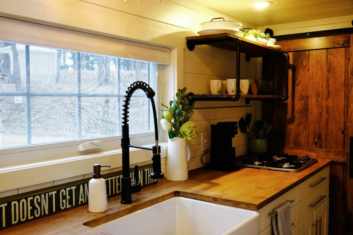 Customizable space of Nice small kitchen in tiny house 