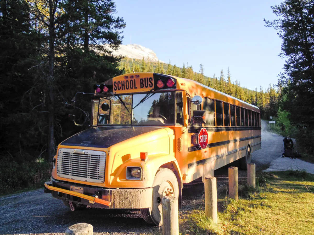 Old School Bus to Lake O'Hara, Yoho National Park, Canadian Rockies 