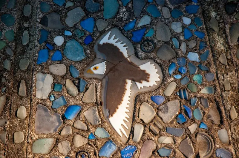 Eagle mosaic at Bainbridge Island Museum of Art 