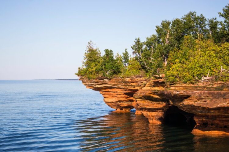 Beautiful Sea Caves on Devil's Island in the Apostle Islands