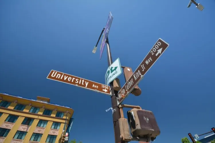 Berkeley sign near San Francisco and Oakland