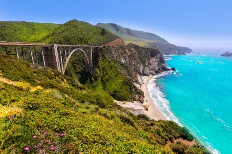 California Bixby bridge in Big Sur Monterey County