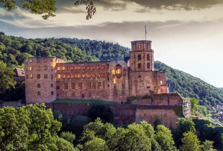 Famous castle ruins, Heidelberg, Germany