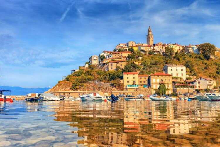 Coastal town in Krk Island, Croatia
