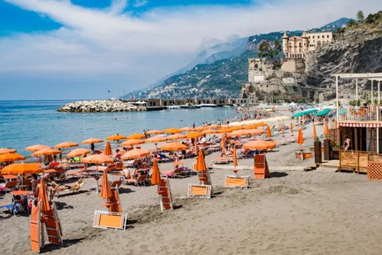 Picturesque view of the beach in Ravello, Italy