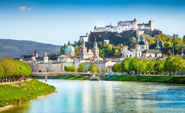 Salzburg castle from afar 