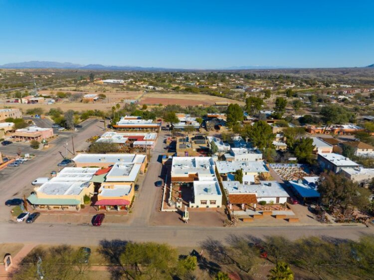 Tubac historic town center aerial view
