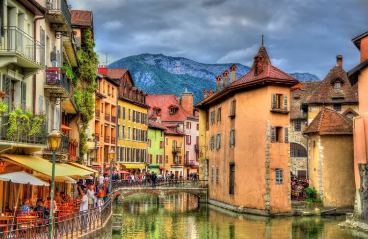 View of the old town of Annecy