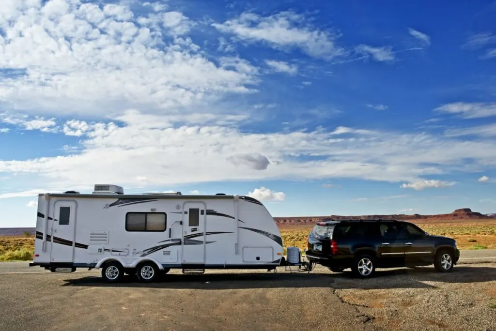 Travel Trailer on an isolated location