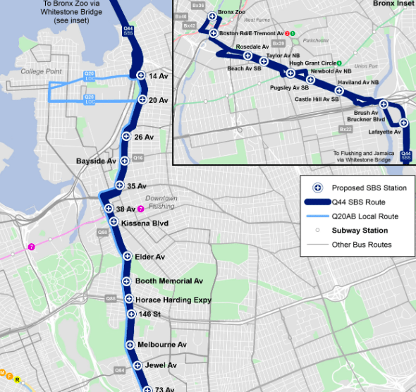 Q44 bus route map